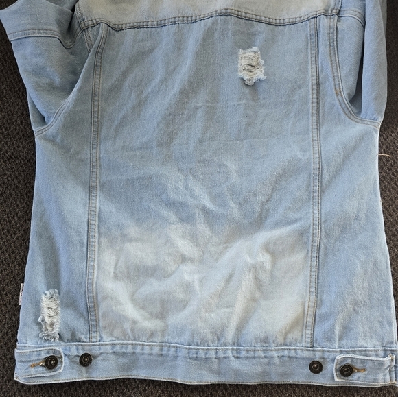 Brooklyn Denim Distressed Jacket Men Sz M Blue Long Sleeve ButtonUp Jean… - Picture 14 of 15